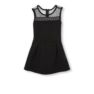 Girls Sleeveless Stud Knit Romper Dress